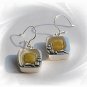 Artisian Handcrafted Designer Sterling Silver Amber Dangle Earrings