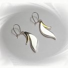 Artisian Handcrafted Designer Sterling Silver Two Tone Drop Dangle Earrings