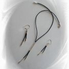 Artisian Handcrafted Designer Sterling Silver Black Lariat Cord Necklace Set
