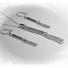Artisian Handcrafted Designer Sterling Silver Chain Earrings and Pendant Set