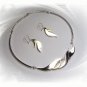 Artisian Handcrafted Designer Sterling Silver Two Tone Necklace and Earring Set