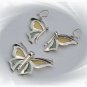 Artisian Handcrafted Designer Sterling Silver Butterfly Earrings and Pendant Set with Accent Deco