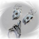 Artisian Handcrafted Designer Sterling Silver Butterfly Earrings and Ring Set