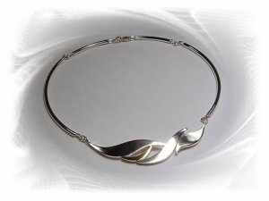 Artisian Handcrafted Sterling Silver Two Tone Choker Necklace