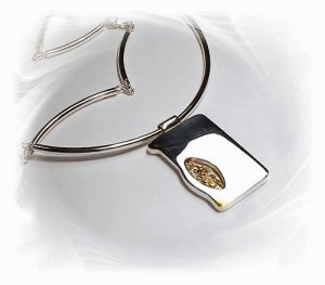 Artisian Handcrafted Sterling Silver 14K Gold Accented Trendy Necklace