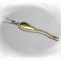 Artisian Handcrafted Sterling Silver Stick Dangle Pendant With Gold Deco