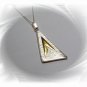 Artisian Handcrafted Sterling Silver Triangle Pendant With 14K Gold Deco