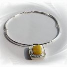 Artisian Handcrafted Sterling Silver Amber Pendant Necklace