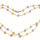 Artisian Handcrafted Designer Silver and Gold Freshwater Pearl Necklace