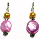 Artisian Handcrafted Designer Multi-Color Freshwater Pearl and Shell Earrings