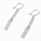 Artisian Handcrafted Designer Sterling Silver Chain Dangle Earrings
