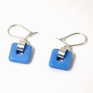 Artisian Handcrafted Designer Sterling Silver Blue Dangle Earrings