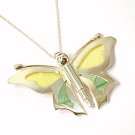 Artisian Handcrafted Sterling Silver Butterfly Pendant with Accent Decorations