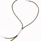 Artisian Handcrafted Sterling Silver Black Lariat Cord Necklace