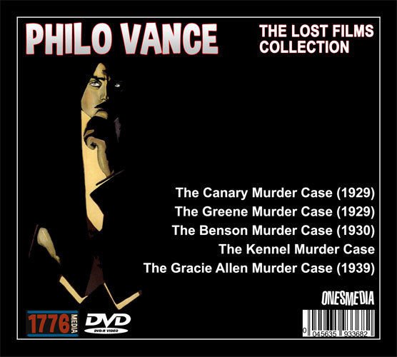 THE PHILO VANCE LOST FILMS COLLECTION - 5 DVD-R - 5 MOVIES & TV PILOT