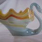 Hand Blown 1960's Glass Swan Bowl