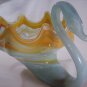 Hand Blown 1960's Glass Swan Bowl