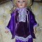 Plum Velvet and Satin Antique Doll Dress