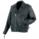 Solid Genuine Leather Motorcycle Jacket-Mens
