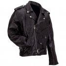 Diamond Plate™ Rock Design Genuine Buffalo Leather Motorcycle Jacket