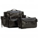 Diamond Plate™ 2pc Heavy-Duty Waterproof PVC Motorcycle Tour Bag Set