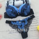 Sexy Lace Push Up Bra Panty sets ROYAL BLUE Romantic Intimate Women's Underwear