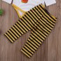 Cute Newborn Toddler Infant Baby Girls Boy Stripes Top Romper Pants Hat 3Pcs Bee Outfits Cute Set