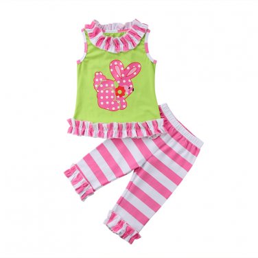 New baby girls toddler 2pc outfits clothing bunny clothes