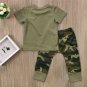 Cute Boys Girls Clothes short sleeve top round neck T-shirts camouflage Pants