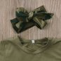 Cute Boys Girls Clothes short sleeve top round neck T-shirts camouflage Pants