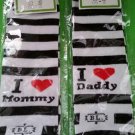 Children's LEG WARMERS I love mommy I love daddy