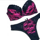 women sexy brief bra Sets plus sizes Embroidery women Underwear panty set rose
