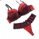 Sexy Lace Bra Sets Briefs French Romantic G String Lingerie Push Up bras red