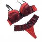 Sexy Lace Bra Sets Briefs French Romantic G String Lingerie Push Up bras red