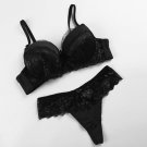 Sexy Lace Bra Sets Briefs French Romantic G String Lingerie Push Up bras black