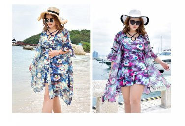 Plus Size Swimsuit Sexy womens Swimwear Brazilian Bikini Three Pieces Cover Up