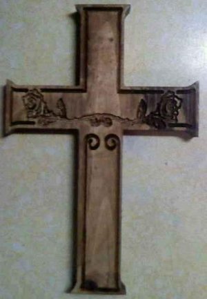Cross with roses