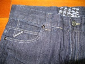 METAL MULKHA MEN'S JEANS straight relaxed fit 32X33" dark blue denim