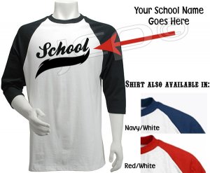 Your School Name on Baseball Jersey Shirt Teacher History Art Science Math Reading