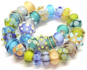 Handmade Lampworked Glass Beads Raised Designs 02