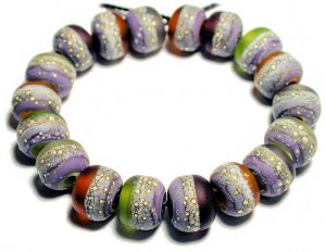 Handmade Lampworked Glass Beads Fine Italian Silver 03