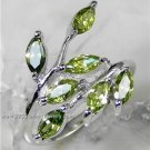 ELEGANT PERIDOT .925 SILVER RING size, 6 7 8 9 10 & 11