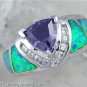 FIRE OPAL .925 SILVER RING assorted colors & sizes : 1