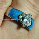 FIRE OPAL MARQUISE .925 STERLING SILVER BAND RING s 7