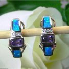 FIRE OPAL .925 SILVER LEVERBACK EARRINGS ~ color choice