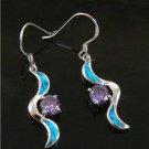 AMETHYST FIRE OPAL .925 STERLING SILVER EARRINGS (E6)