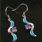 AMETHYST FIRE OPAL .925 STERLING SILVER EARRINGS (E6)