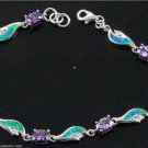 BLUE FIRE OPAL AMETHYST 925 STERLING SILVER BRACELET B4