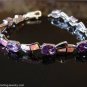 PINK FIRE OPAL AMETHYST 925 STERLING SILVER BRACELET B3