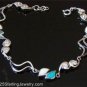 BLUE FIRE OPAL CRYSTAL .925 STERLING SILVER BRACELET B1
